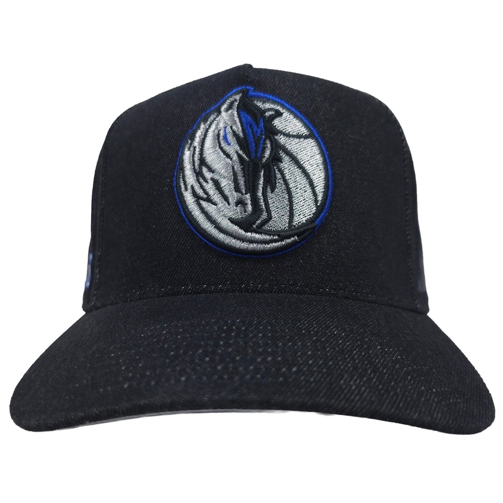 Dallas Mavs Mitchell & Ness NBA Pro Fit Snapback Hat Cap 3D Logo Black Denim New